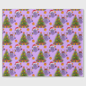 クリスマスタコの木柄 ラッピングペーパー (フラット)