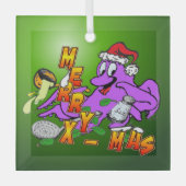 クリスマスタコ調理師ガラスオーナメント ガラスオーナメント (正面)