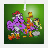 クリスマスタコ調理師ガラスオーナメント ガラスオーナメント (裏面)