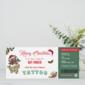 クリスマスタトゥーギフト券カードバウチャー 招待状 (スタンド正面)