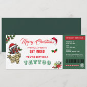 クリスマスタトゥーギフト券カードバウチャー 招待状 (正面/裏面)