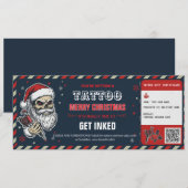 クリスマスタトゥーギフト券BlueCardバウチャー 招待状 (正面/裏面)