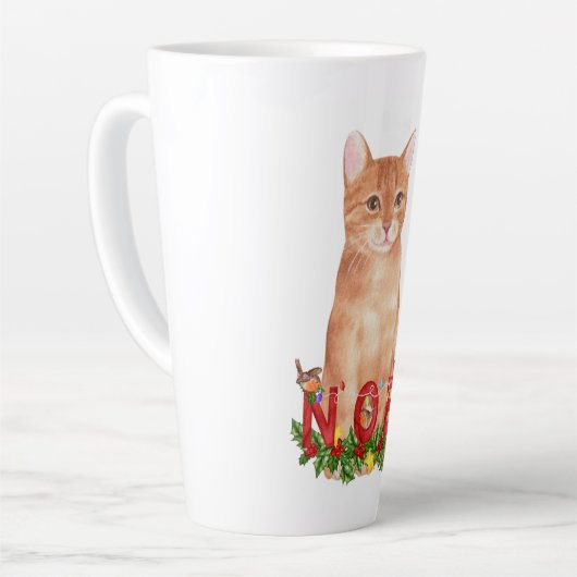 クリスマスタビーキャットウォーターのカラー カフェラテマグ (左アングル)