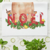 クリスマスタビーキャットウォーターのカラー キッチンタオル (折り畳み)