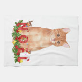 クリスマスタビーキャットウォーターのカラー キッチンタオル (横)