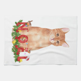 クリスマスタビーキャットウォーターのカラー キッチンタオル