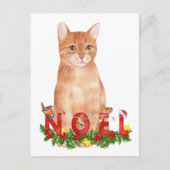 クリスマスタビーキャットウォーターのカラー ポストカード (正面)