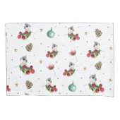 クリスマスタフテッドタイトマウス冬の鳥パターン 枕カバー (正面左)