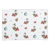 クリスマスタフテッドタイトマウス冬の鳥パターン 枕カバー (正面右)