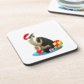 クリスマスタブビー猫と可愛い天使 コースター (左側)