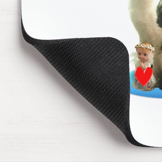 クリスマスタブビー猫と可愛い天使 マウスパッド (コーナー)