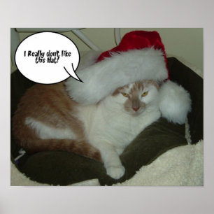 クリスマスタブビー猫 ポスター