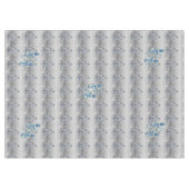 クリスマスタブレクロスブルーメリーシルバー雪だるま テーブルクロス (正面(横))