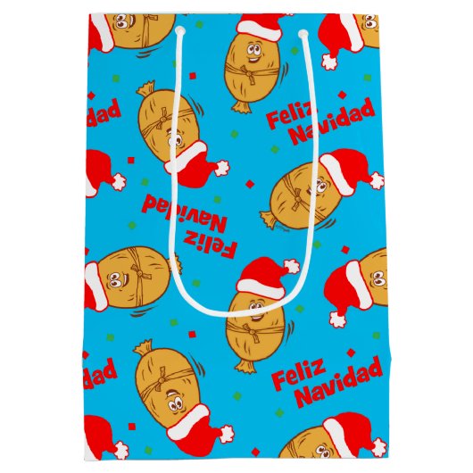 クリスマスタマーズパターン ミディアムペーパーバッグ (裏面)