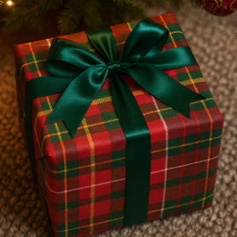 クリスマスタルタン レッド&グリーン ラッピングペーパー