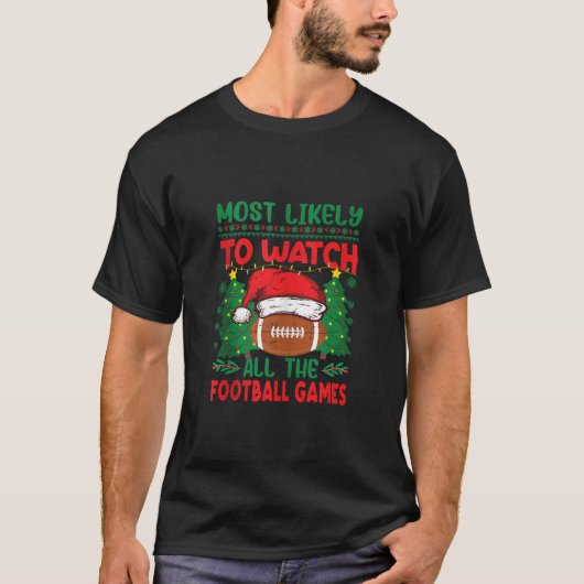 クリスマスタンクトップですべてのサッカーゲームを見る Tシャツ (正面)