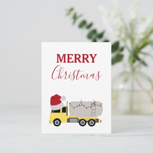 クリスマスタンクローリー輸送トラック シーズンポストカード (スタンド正面)