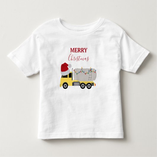 クリスマスタンクローリー輸送トラック トドラーTシャツ (正面)