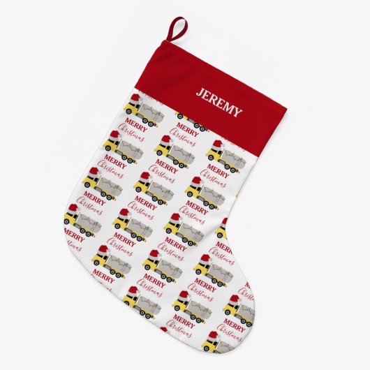 クリスマスタンクローリー輸送トラック ラージクリスマスストッキング (正面 (吊り時))