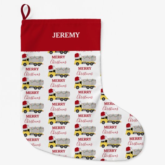 クリスマスタンクローリー輸送トラック ラージクリスマスストッキング (正面)