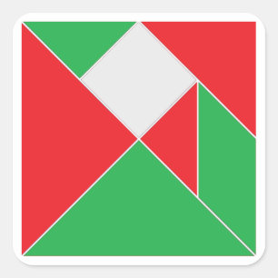 クリスマスタングラムパズルシール スクエアシール