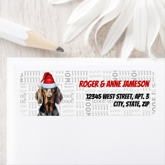 クリスマスタン&ブラックコンハウンド差出人住所 ラベル (インサイチュ)