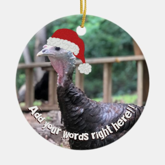 クリスマスターキーカスタムメッセージオーナメント セラミックオーナメント (正面)