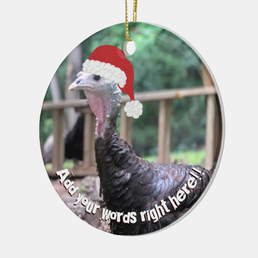 クリスマスターキーカスタムメッセージオーナメント セラミックオーナメント (左)