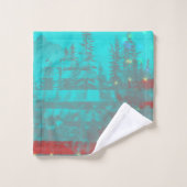 クリスマスターコイズとレッドタオルセット バスタオルセット (ウォッシュタオル)