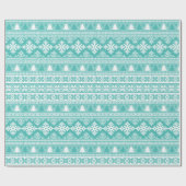 クリスマスターコイズブルーホリデイニットブリーセーター ラッピングペーパー (フラット)