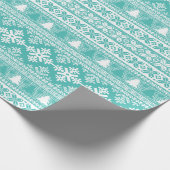 クリスマスターコイズブルーホリデイニットブリーセーター ラッピングペーパー (角)