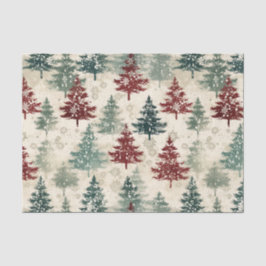 クリスマスタータンチェックと木のシームレス 薄葉紙