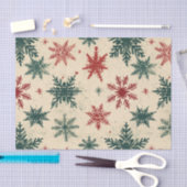 クリスマスタータンチェックと木のシームレス 薄葉紙 (クラフト)