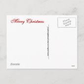 クリスマスタータンチェックのパターンと弓 シーズンポストカード (裏面)