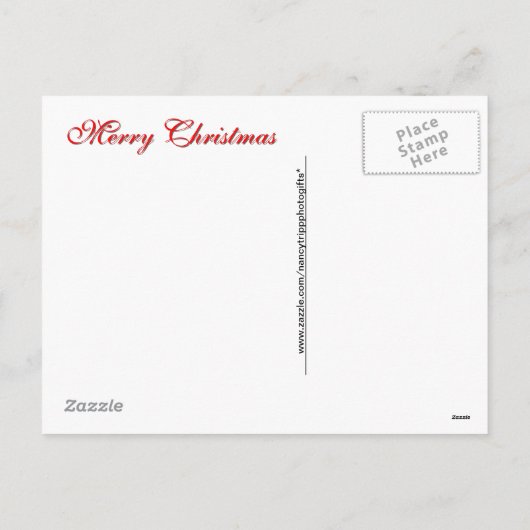 クリスマスタータンチェックのパターンと弓 シーズンポストカード (裏面)