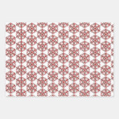 クリスマスタータンチェックの雪片が赤い模様 ラッピングペーパーシート (正面2)