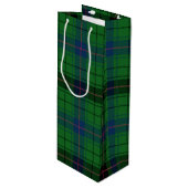 クリスマスタータンチェッククランダビッドソングリーンプレイド ワインギフトバッグ (正面アングル)