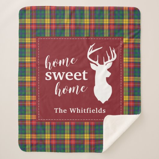 クリスマスタータンチェッククランブキャナンプラディホームスウィート シェルパブランケット (正面)