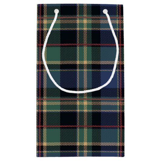 クリスマスタータンチェックネイビーブルーグリーンID1141B スモールペーパーバッグ (裏面)