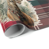 クリスマスタータンチェックハンターグリーントナカイ ラッピングペーパー (ロールコーナー)