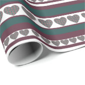 クリスマスタータンチェックハートストライプズシックパターン ラッピングペーパー (ロールコーナー)