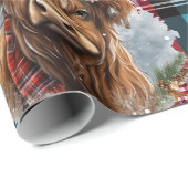 クリスマスタータンチェックパシフィックブルーハイランダーカウズ ラッピングペーパー (ロールコーナー)