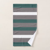 クリスマスタータンチェックパターストライプン(ホワイトグリーン) バスタオルセット (ハンドタオル)