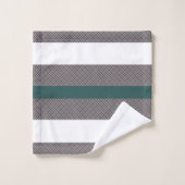 クリスマスタータンチェックパターストライプン(ホワイトグリーン) バスタオルセット (ウォッシュタオル)