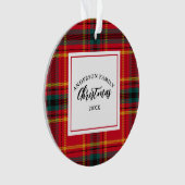クリスマスタータンチェックプレイドファミリー名年 オーナメント (正面)