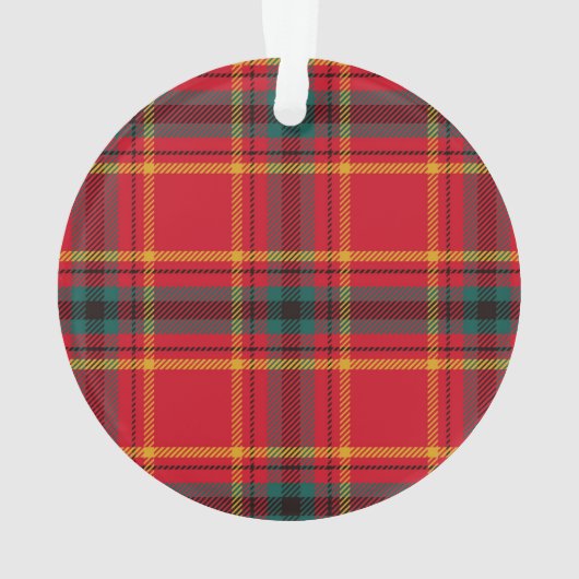 クリスマスタータンチェックプレイドファミリー名年 オーナメント (裏面)