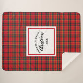 クリスマスタータンチェックプレイドファミリー名年 シェルパブランケット (正面(横))