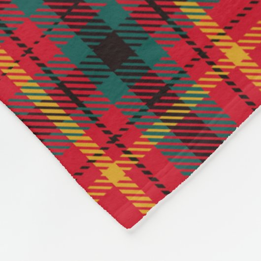 クリスマスタータンチェックプレイドファミリー名年 フリースブランケット (角)