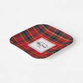 クリスマスタータンチェックプレイドファミリー名年 ペーパープレート (傾斜あり)