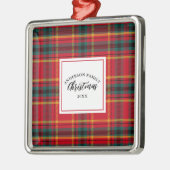 クリスマスタータンチェックプレイドファミリー名年 メタルオーナメント (左)